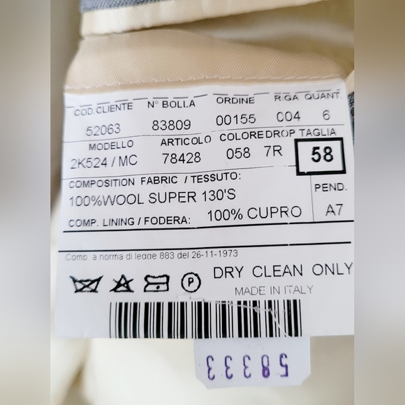 Trussini Luxe 100% Wool Men's Sport Coat/Blazer Light Gray Plaid EU52/US L - Picture 14 of 16